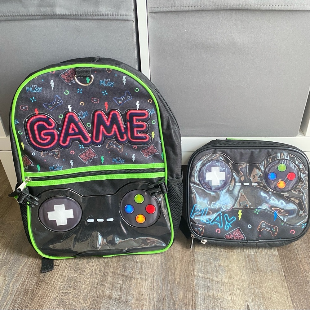Game Controller Backpack and Lunch Bag